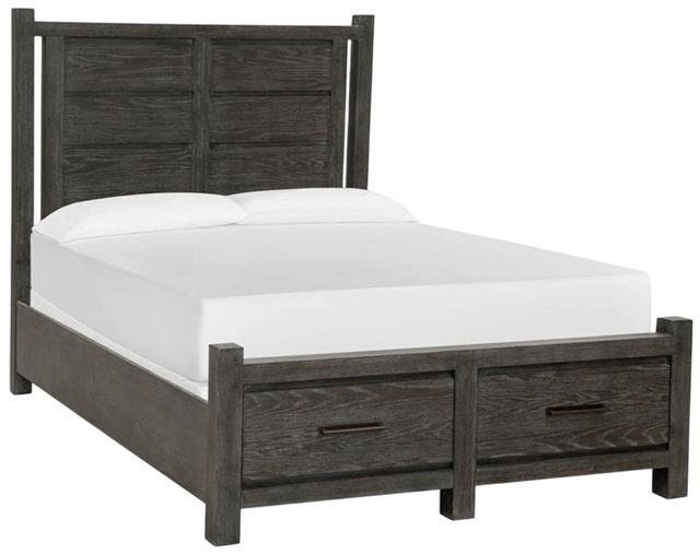 Magnussen Home® Plum Creek Ravenwood Black Queen Panel Storage Bed-0