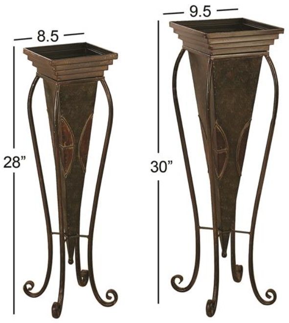 Deco Marche 2-Piece Brown Planter Set-2