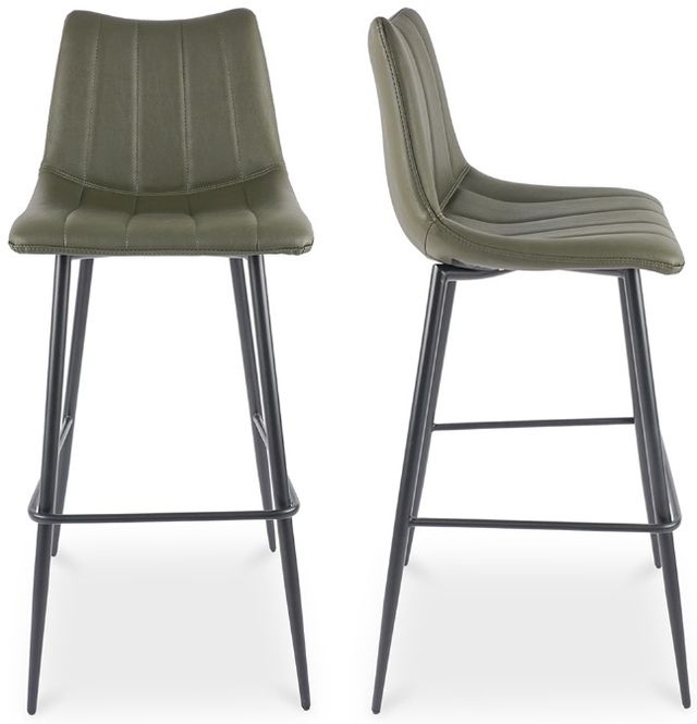 Moe's Home Collection Alibi 2-Piece Green Barstool Set-0
