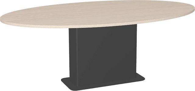 Amisco Customizable Lucarelli 84" Oval Dining Table with 1" White Oak Veneer Top-0