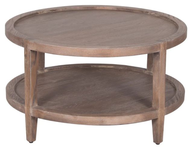 Porter International Designs Lowell Brown Round Coffee Table-1
