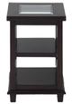 Jofran Inc. Panama Glass Top Chairside Table with Brown Base-2