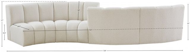Meridian Furniture Infinity 4-Piece Cream 154" Modular Sectional-2