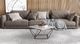 Bernards Athens Stone Top Cocktail Table with Brushed Nickel Base-1