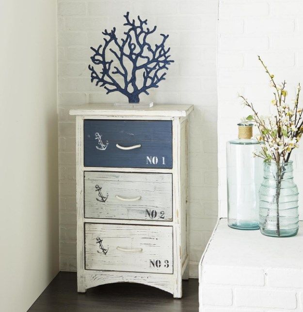 Deco Marche Blue/White Small Chest-3