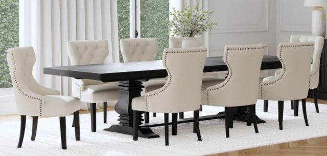 Coaster® Florence 9-Piece Antique Black/Beige Dining Table Set-0