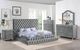 Furniture of America® Stefania Gray Eastern King Upholstered Panel Bed-3