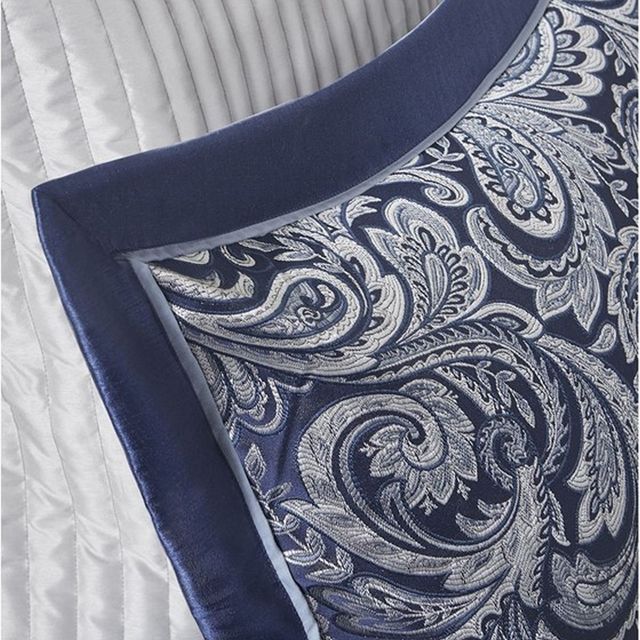 Olliix by Madison Park Navy Queen Aubrey 12 Piece Complete Bed Set-4