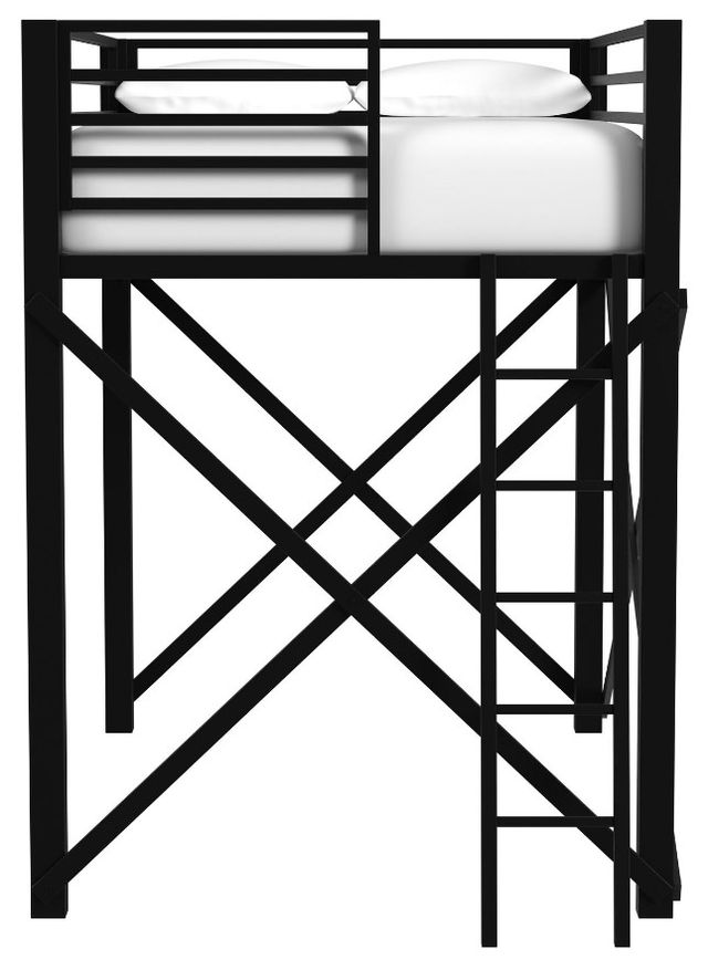 Elements International Talia Black Youth Full Loft Bunk Bed with Ladder-3