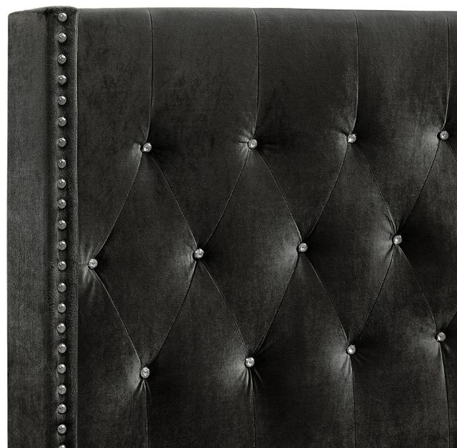 New Classic® Home Furnishings Huxley Black California King Upholstered Panel Bed-4
