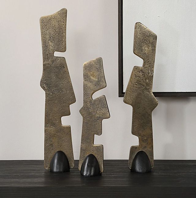 Uttermost® Geometric Echoes 3-Piece Black/Bronze Sculpture Set-1