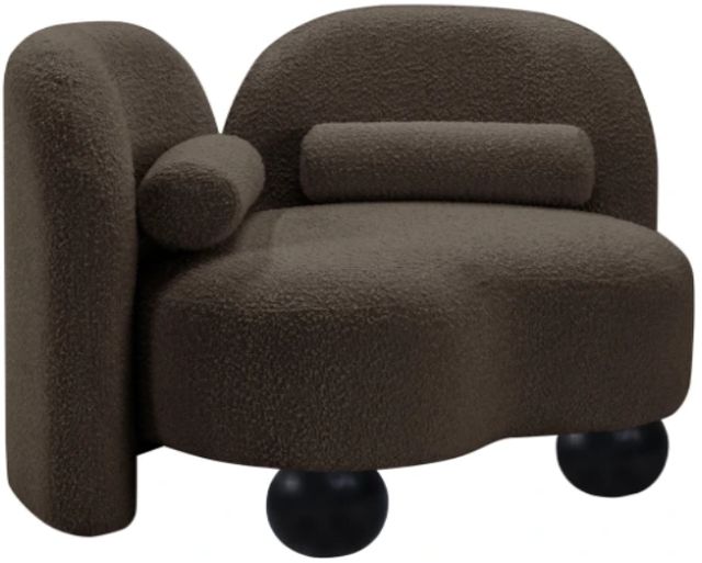 Meridian Furniture Daphne Brown Boucle Fabric Accent Chair-0