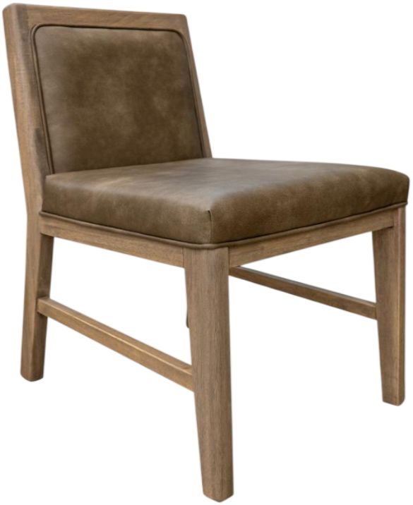 International Furniture Direct Xel-Ha Dark Hay Brown Upholstered Back Dining Side Chair-0