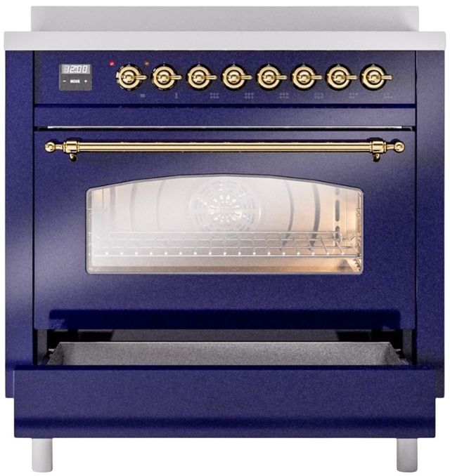 Ilve® Nostalgie II Series 36" Blue Pro Style Induction Range-3