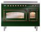 Ilve® Nostalgie II Noblesse 48'' Emerald Green Pro Style Induction Range with Burnished Trim-1