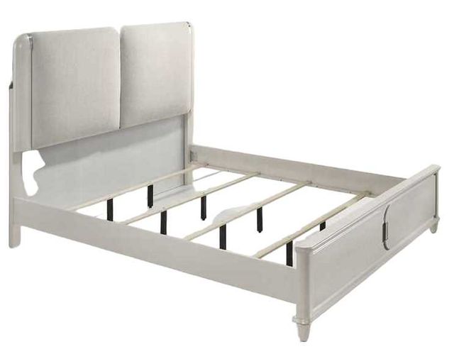 ACME Furniture Laveda Light Gray/Pearl White Eastern King Upholstered Panel Bed-0