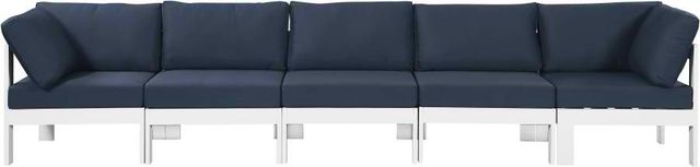 Meridian Furniture Nizuc 5-Piece Navy Outdoor Patio Modular Sofa-0
