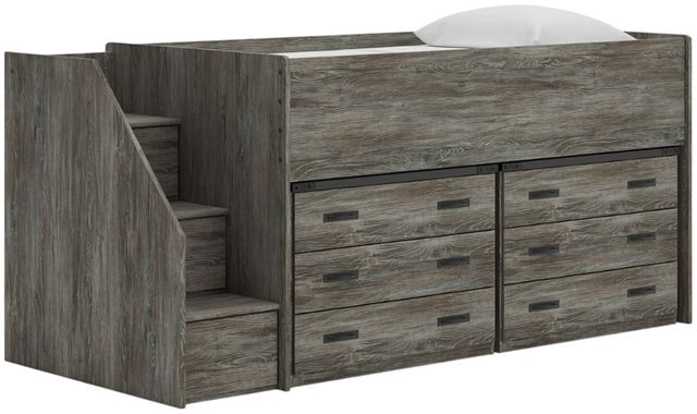 Signature Design by Ashley® Frandern Warm Gray Youth Twin Loft Bed with Drawer Storage-1