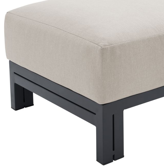 Elements International Playa Dark Gray/Olefin Beige Fabric/Metal Outdoor Ottoman-3
