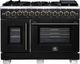 FORNO® Capriasca Series Alta Qualita 48" Black Pro Style Dual Fuel Range-0