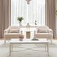 Michael Amini® La Marisia Glass Top Chairside Table with Creamy Pearl Base-1