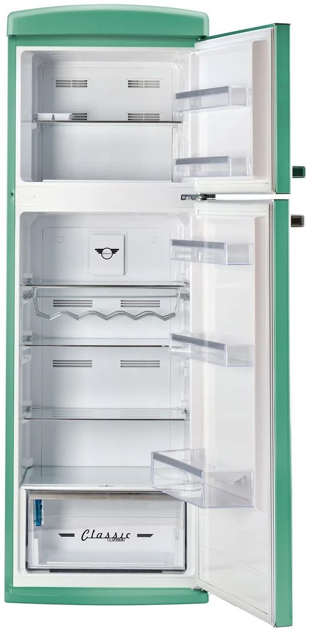 Unique® Appliances Classic Retro 24" 11 Cu. Ft. Ocean Mist Turquoise Counter Depth Top Freezer Refrigerator-1