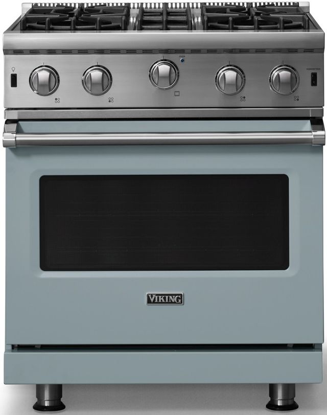 Viking® 5 Series 30" November Sky Pro Style Natural Gas Range-0