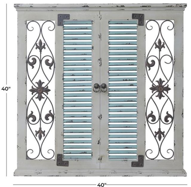 Deco Marche Beige Scroll Window Shutter Wall Decor-3