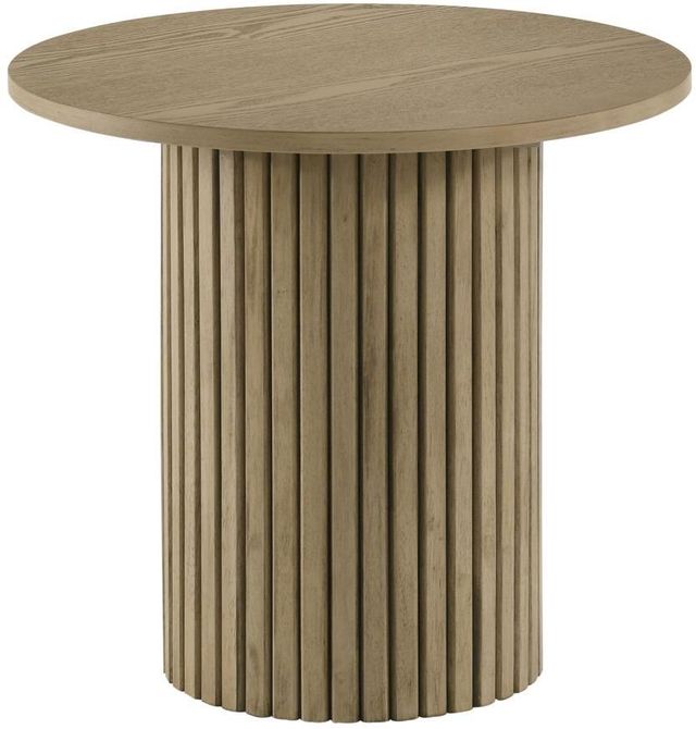 Coaster® Hamlyn Natural Oak Round Fluted Occasional Side End Table-0