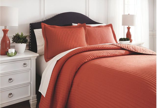 Signature Design by Ashley® Raleda Orange Queen Coverlet Set-1