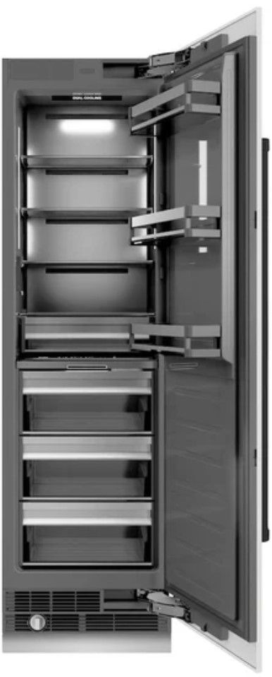 ZLINE Autograph Edition 24" 12.5 Cu. Ft. White Matte Column Refrigerator with Graphite Gray Interior and Matte Black Accents-1
