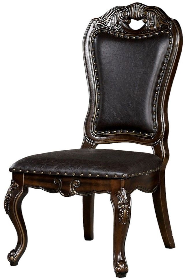 Furniture of America® Lombardy 2-Piece Dark Brown/Walnut Side Chair Set-2