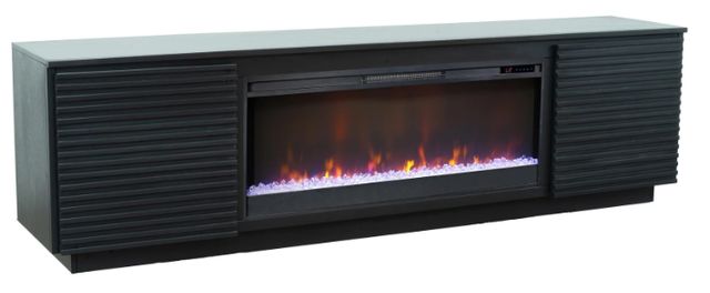 Legends Home Stardust Seal Skin Black 89" Fireplace TV Console-0