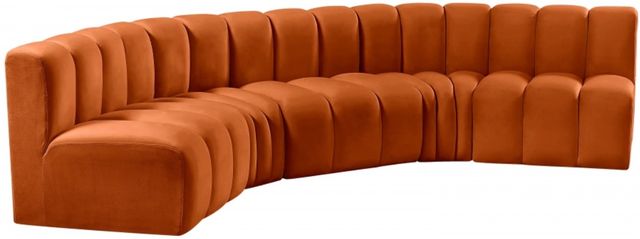 Meridian Furniture Arc 5-Piece Cognac Sectional-0