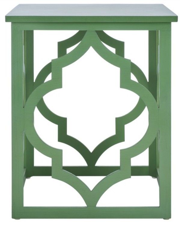 Safavieh Milo Green Leaf Trellis End Table-1