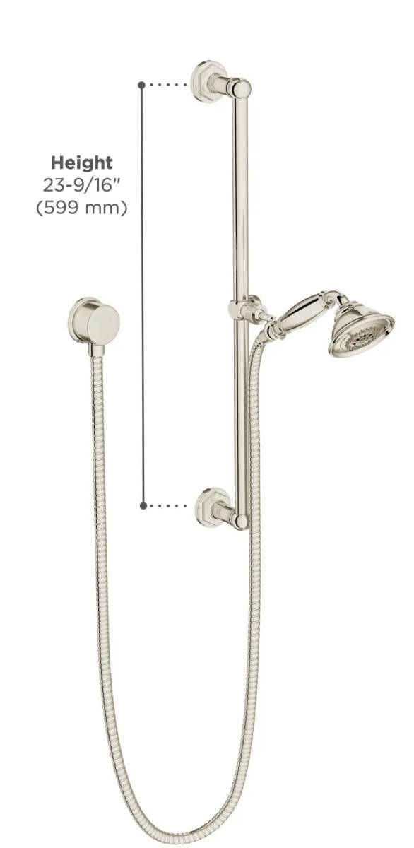 DXV Oak Hill® Polished Chrome Personal Hand Shower Set with Adjustable 24" Slide Bar-2