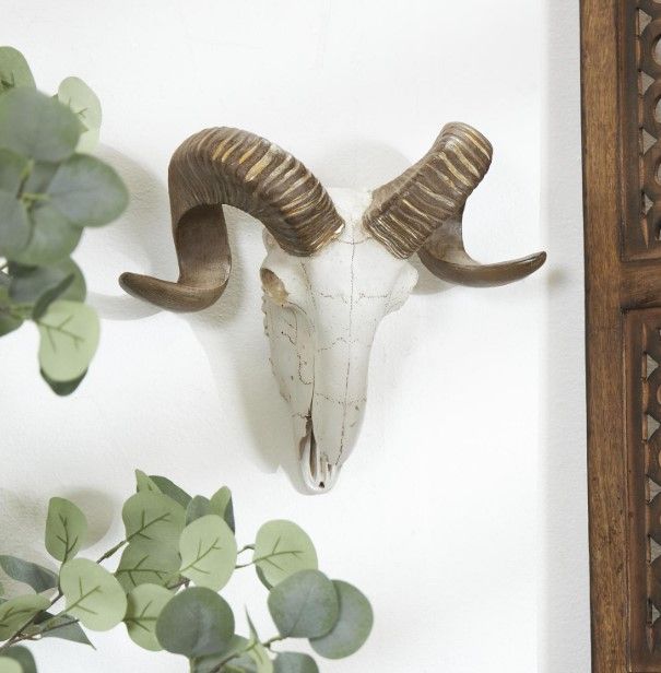 Deco Marche White Sheep Skull Wall Decor-4