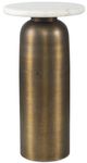 Uttermost® Reiss White Marble Drink Table with Brass Base-0