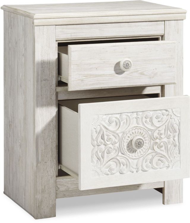 Signature Design by Ashley® Paxberry Whitewash 2-Drawer Nightstand-1