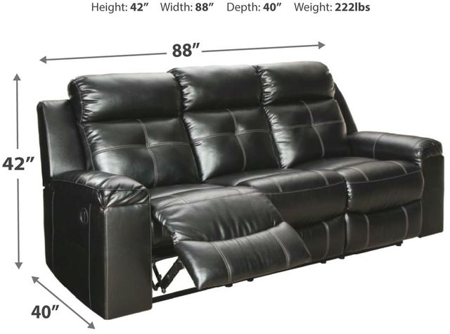 Signature Design by Ashley® Kempten Black Reclining Sofa-2