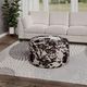 Emerald Home Walker Brown Cow Print Round Cocktail Ottoman-1