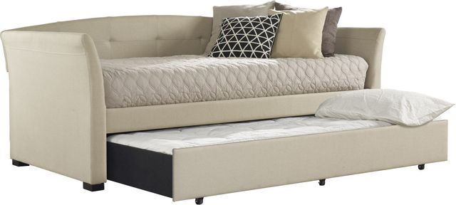 HH2 Home Morgan Linen Sandstone Twin Youth Daybed with Trundle-0