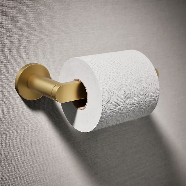 KOHLER® Composed® Vibrant Brushed Moderne Brass Pivoting Toilet Paper Holder-1