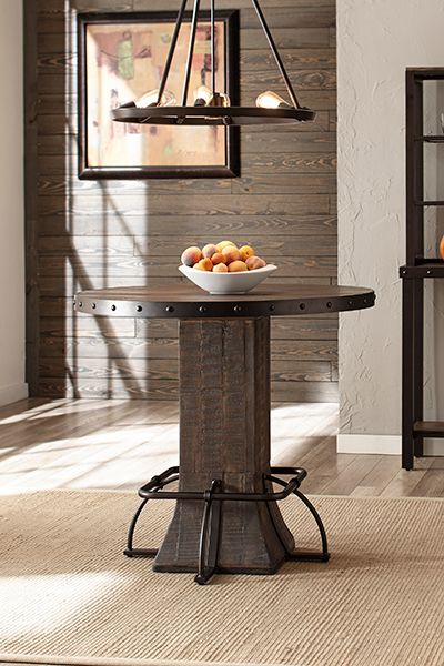 HH2 Home Jennings Distressed Walnut Counter Height Dining Table-1