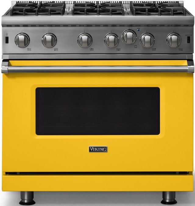 Viking® 5 Series 36" Daffodil Pro Style Liquid Propane Gas Range-0
