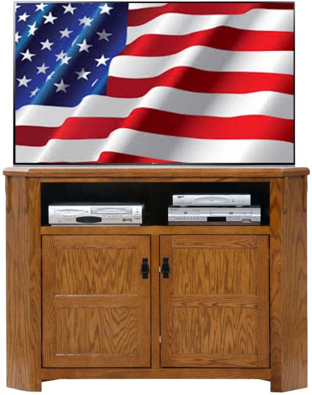 American Heartland Manufacturing Oak 57" Tall Corner TV Stand-1