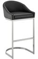 Armen Living Katherine Black/Brushed Stainless Steel Counter Stool-0