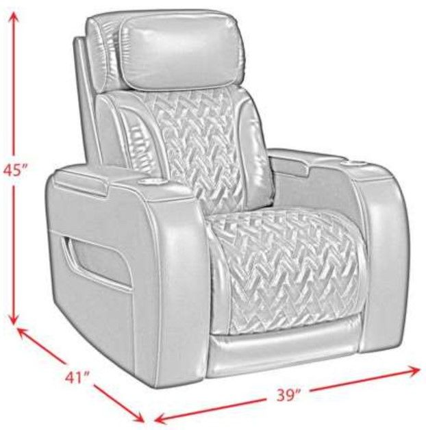 Elements International Prime Time P3 Jet Black Power Recliner with LED-2