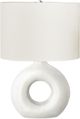 Monarch Specialties Inc. White Ceramic Table Lamp with Ivory Shade-0