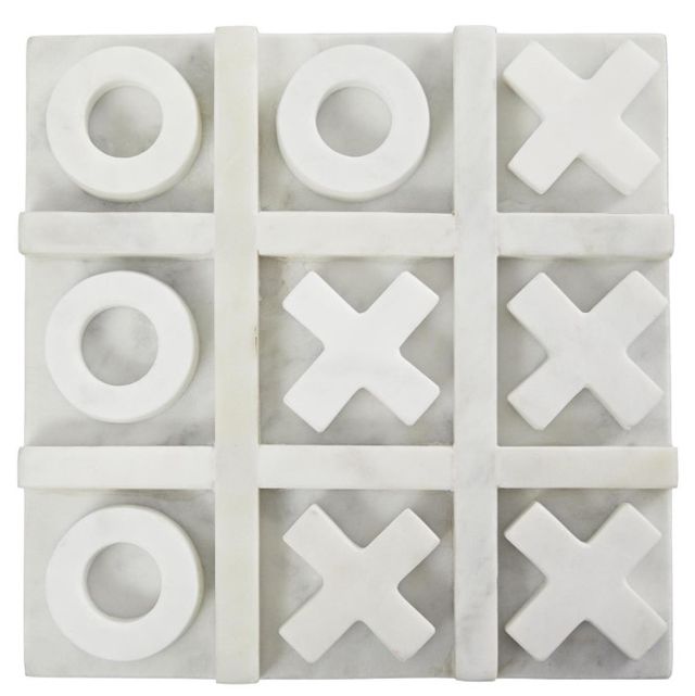 Deco Marche White Tic Tac Toe Game Set-0